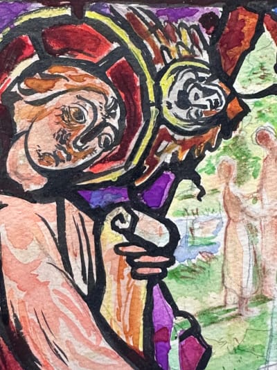 Dessin Jean Terles portrait Saint vitraux livre art Le Rêve Emile Zola 1930