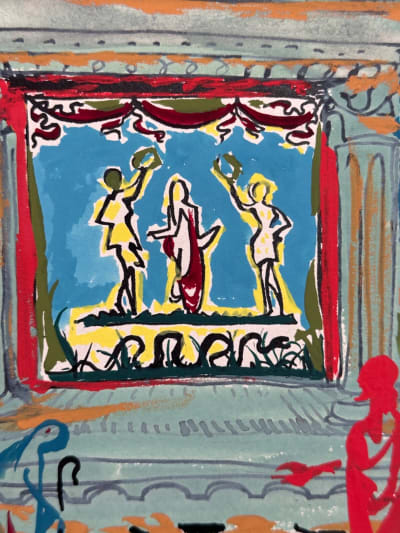 Dessin Jean Terles portrait temple antique renommée couronnement Grèce