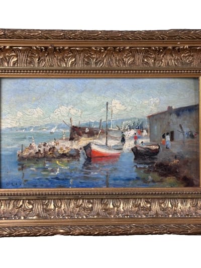 Tableau le port de la Madrague de Montredon Marseille signé Olive marine
