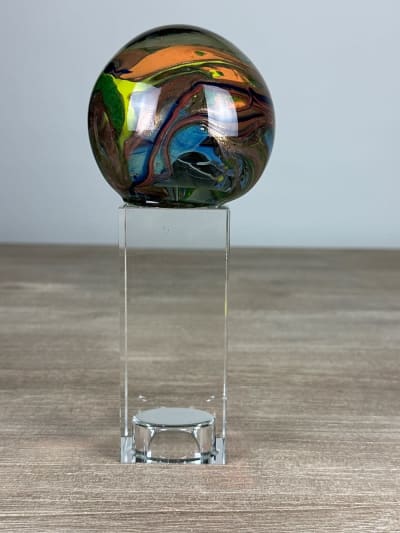 Verre design presse-papiers Michèle Luzoro vintage sulfure design XX Novaro