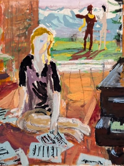 Gouache Jean Terles Margaret Kennedy La Nymphe au cœur fidèle Bohème piano muse