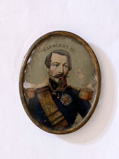 Napoléon Bonaparte ancien portrait fixé sous verre Napoleonica XIXe
