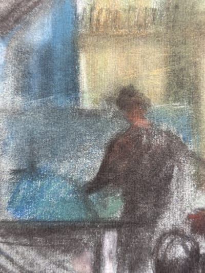 Dessin Jean Terles Beaux Arts portrait atelier sculpteur miroir pastel 1930