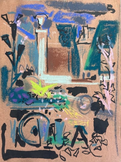 Dessin Jean Terles Beaux Arts étude surréaliste pastel 1930