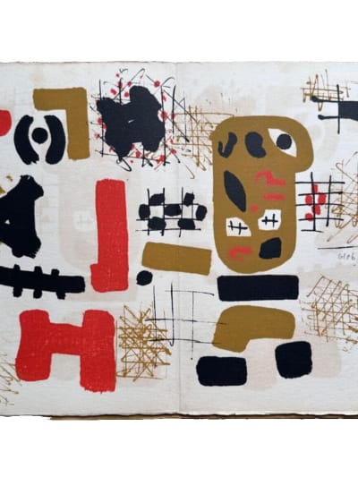 Rare litho moderne Thomas Gleb galerie Peron 1957 livret exposition Judaica