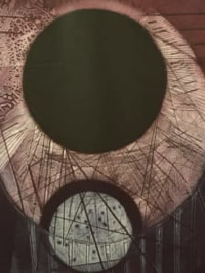 Grande gravure déco design scandinave vintage 1975 engraving Arnold Rottem XXe