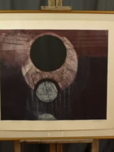 Grande gravure déco design scandinave vintage 1975 engraving Arnold Rottem XXe