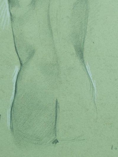 Ancien tableau portrait jeune femme nue de dos Paris Jean Terles Art Déco 1930