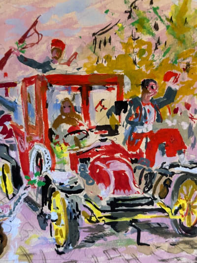 Dessin Jean Terles Tacot les 4 chevaliers de l'apocalypse Blasco Ibanez gouache