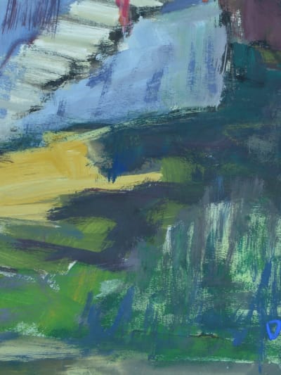 Beau tableau ancien école française expressionniste Daniel David paysage Agen n°4