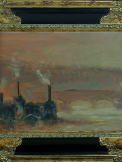 Beau tableau impressionniste paysage la Seine à Ivry Henri Saint Clair hsp cadre