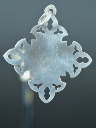 19thc religious communion medal pendant silver 18k gold chalice