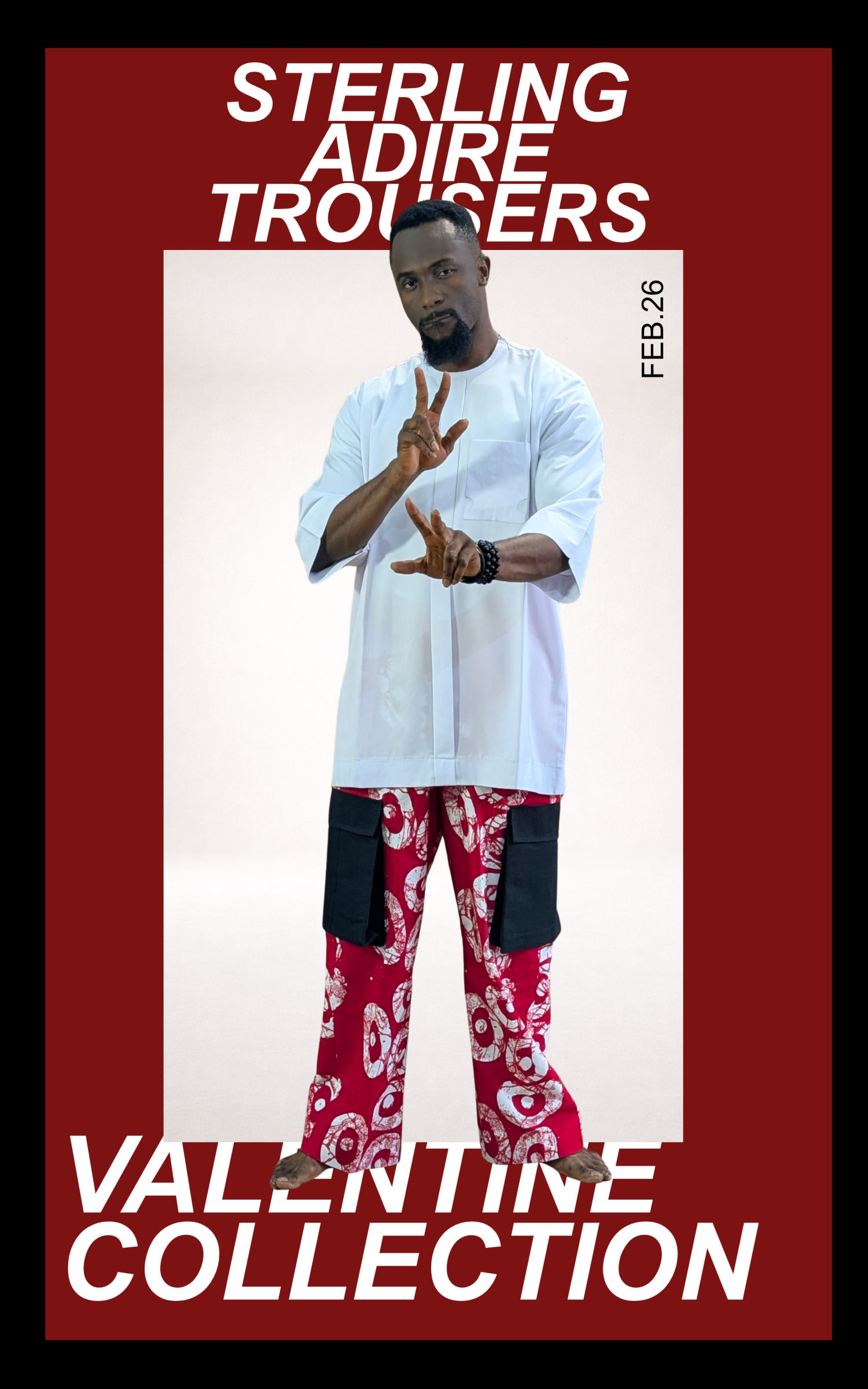 Sterling Red Adire Trousers - Feb.26 Valentines Collection - page 1