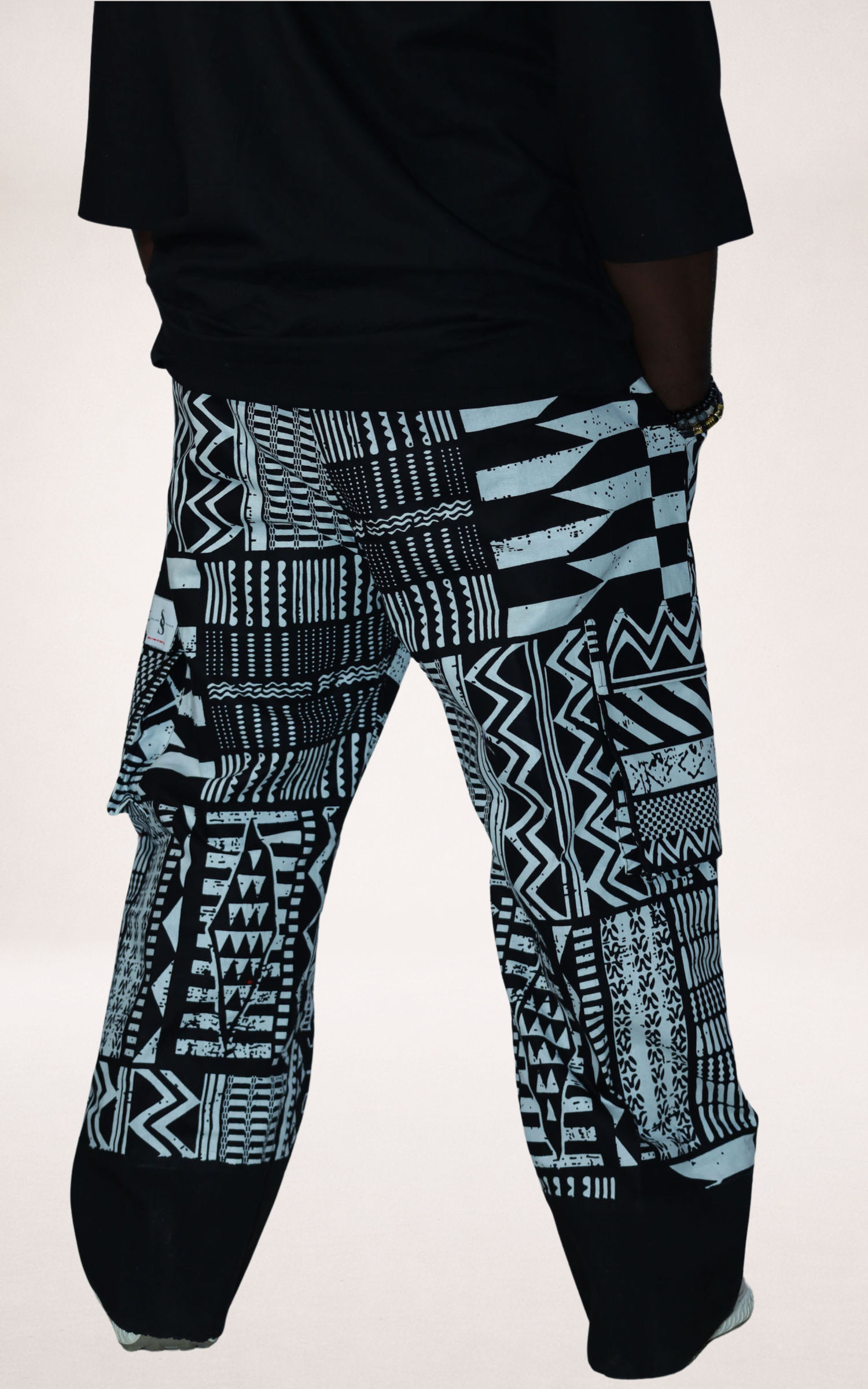 Black & White Aso-oke Trousers - page 3