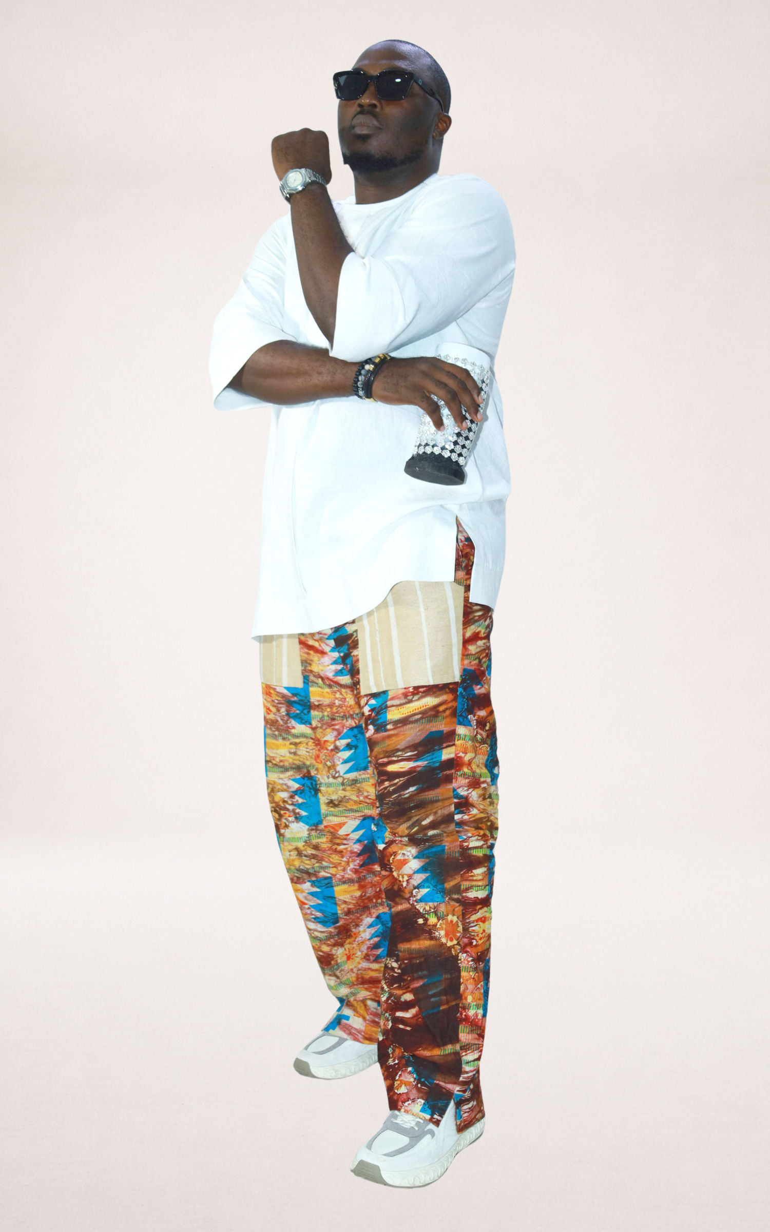 Sunset Adire Trousers and White Native Shirt - page 1
