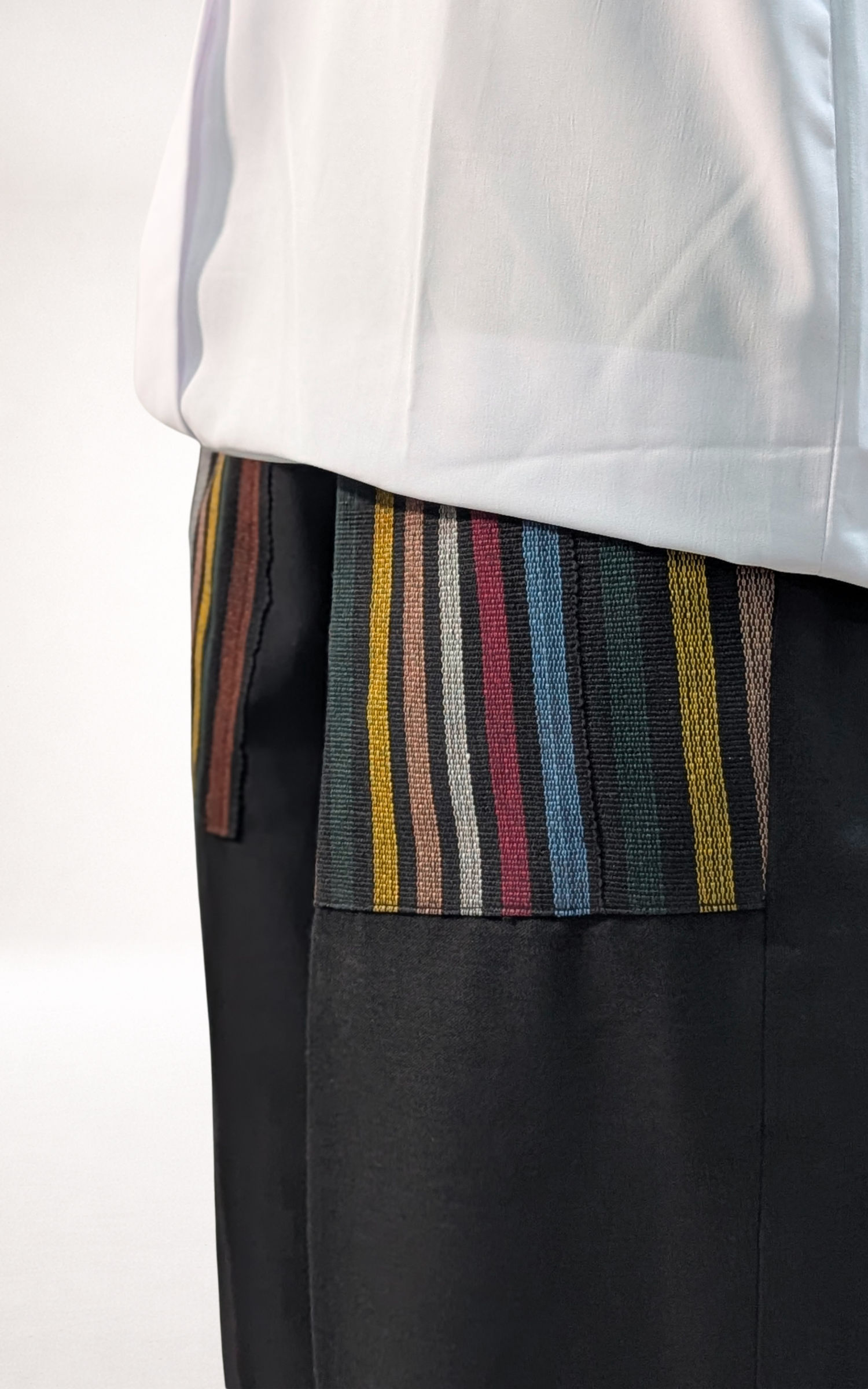 Black Adire Trousers With Striped Colored Pockets - page 5