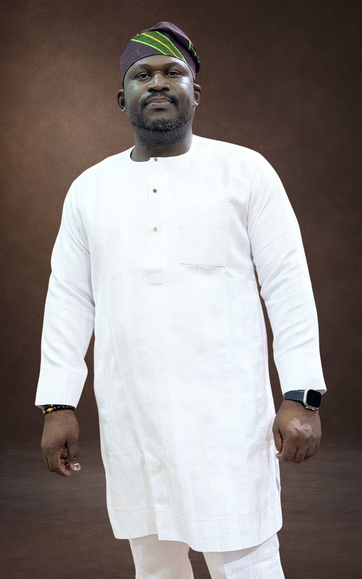 White Textured Kaftan Set - page 5