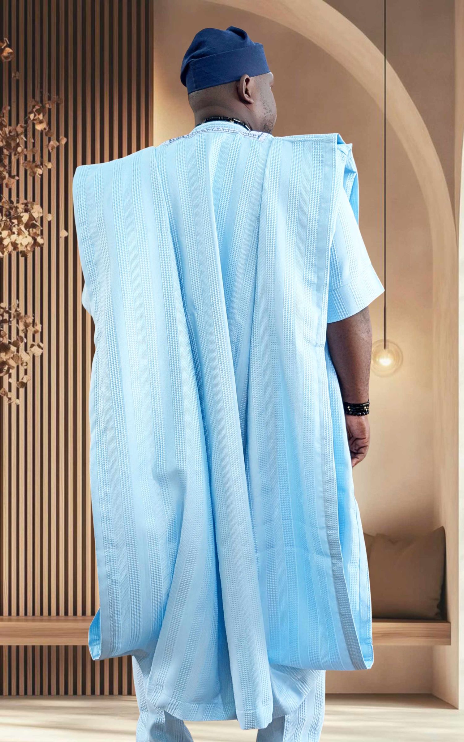 Sky Blue Embroidered Agbada Set - page 3