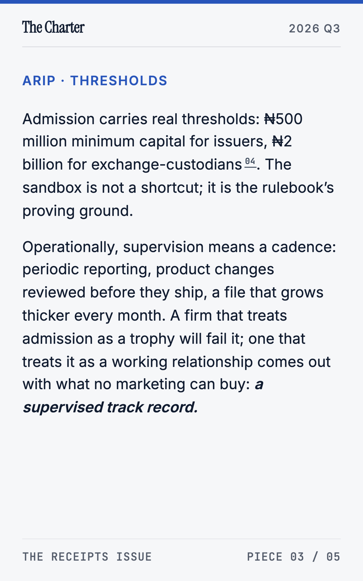 Nigeria's Digital-Asset Executive Order and the ARIP Sandbox - page 15