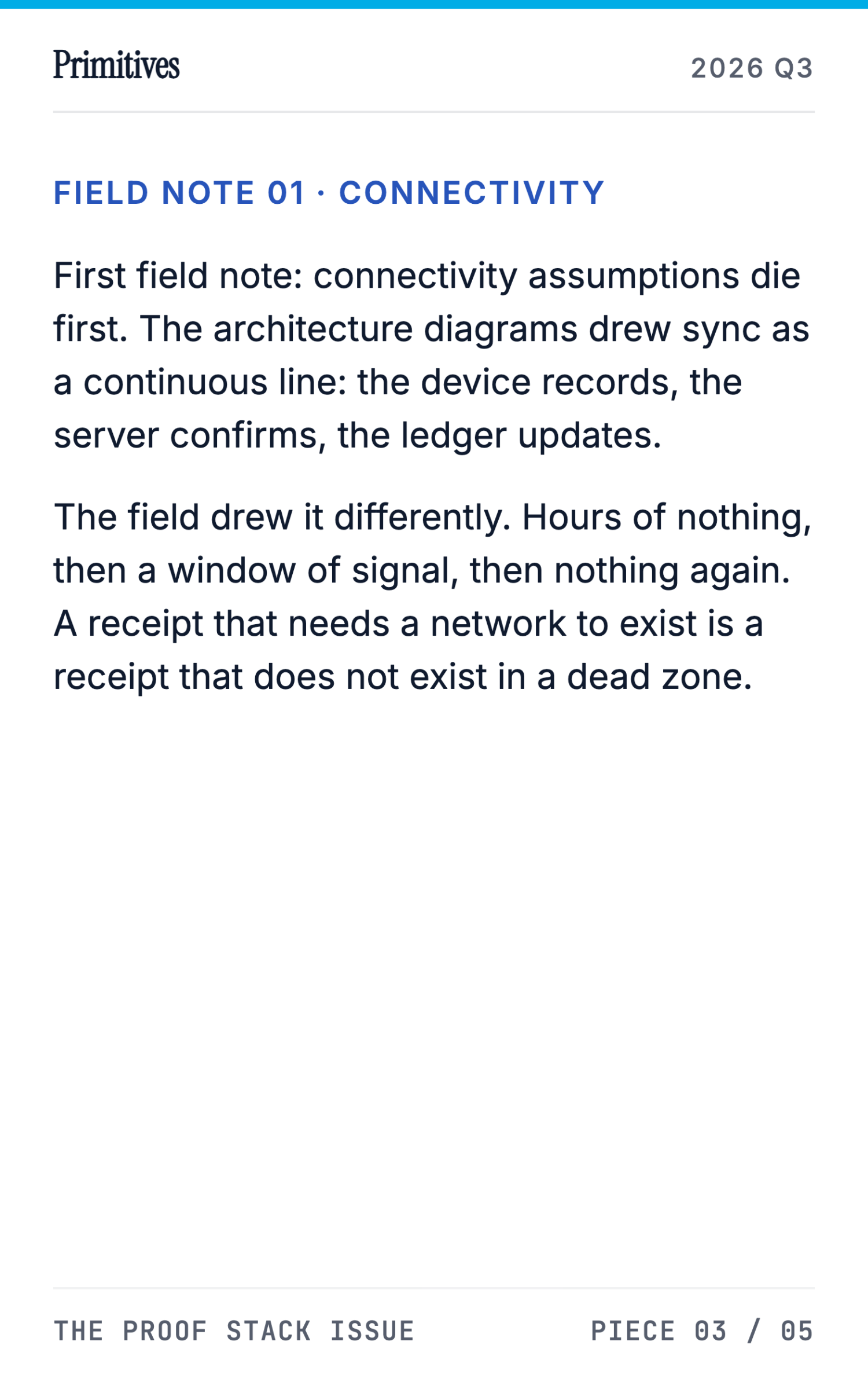 Deployment Journal: What Shipping CHATS Taught Us About Offline-First Receipts - page 7