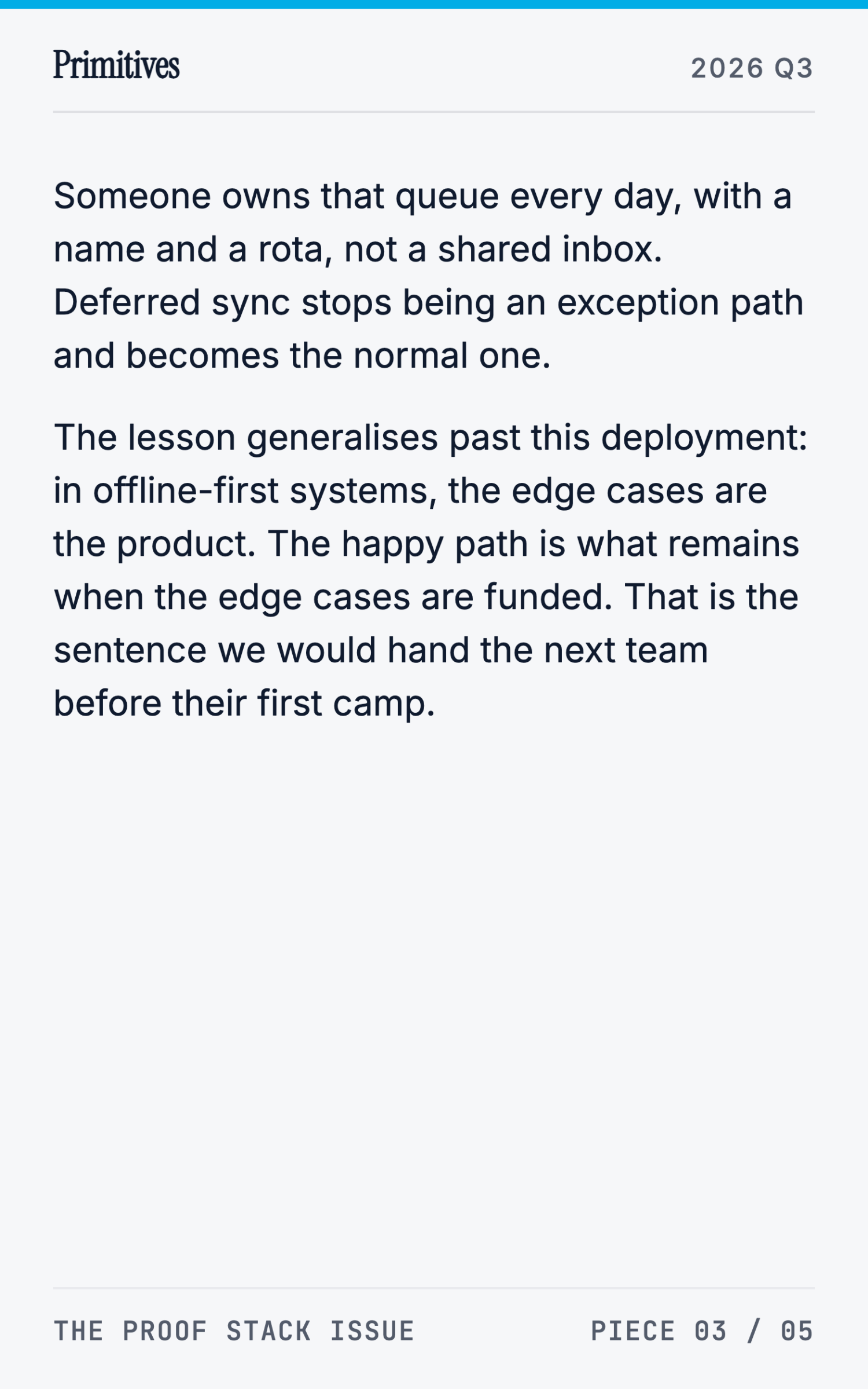 Deployment Journal: What Shipping CHATS Taught Us About Offline-First Receipts - page 26
