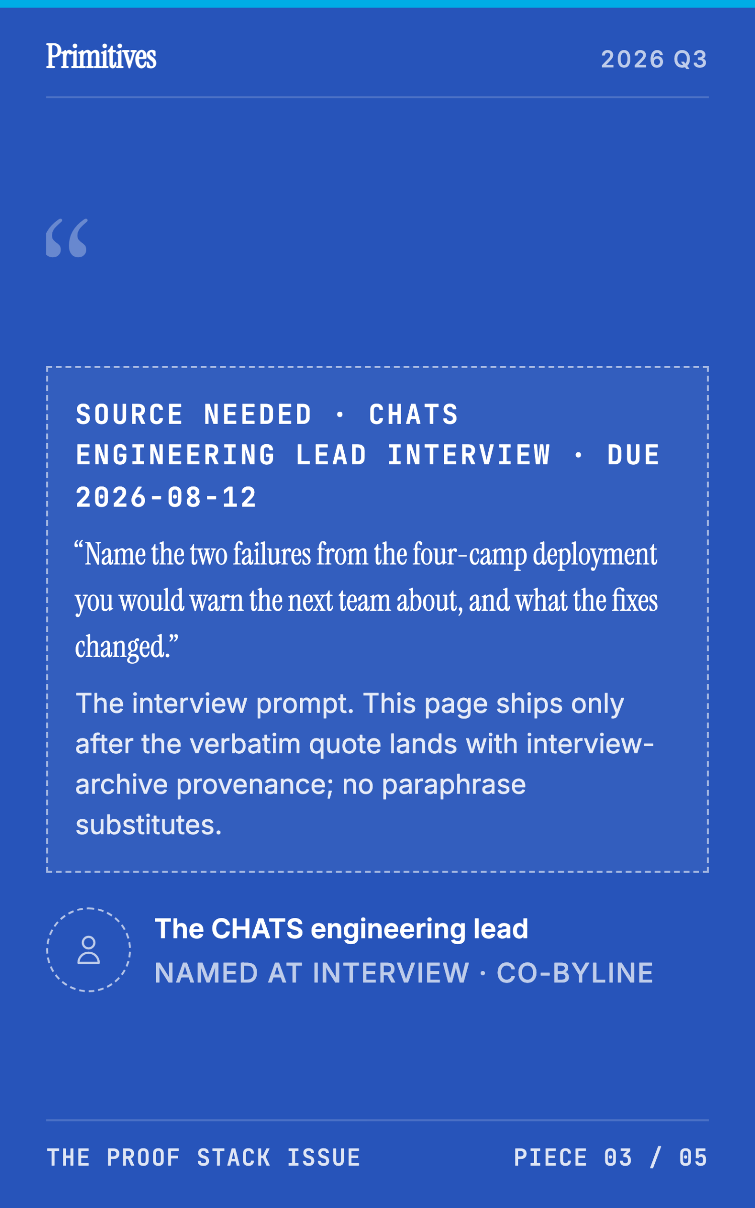 Deployment Journal: What Shipping CHATS Taught Us About Offline-First Receipts - page 27