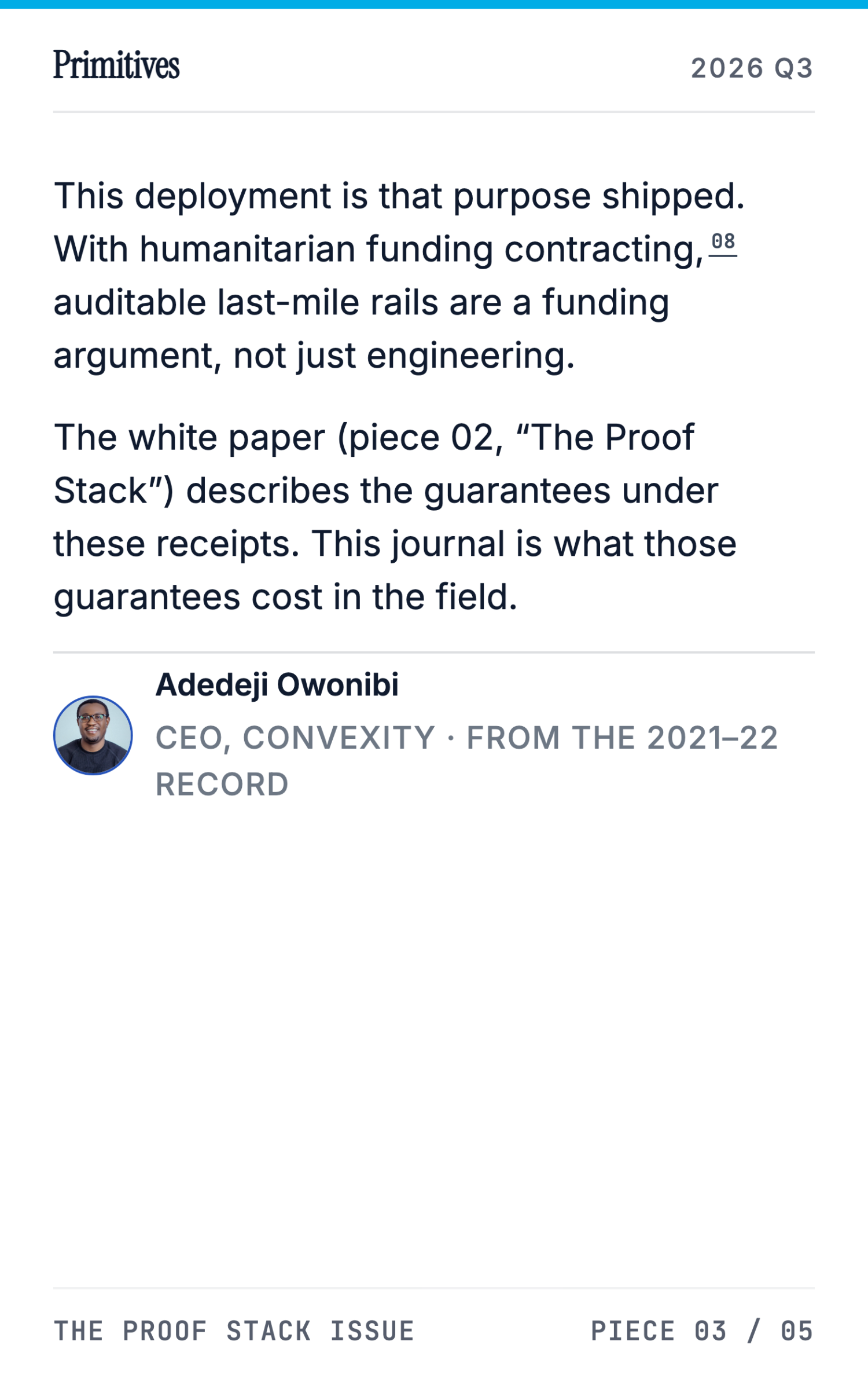 Deployment Journal: What Shipping CHATS Taught Us About Offline-First Receipts - page 31