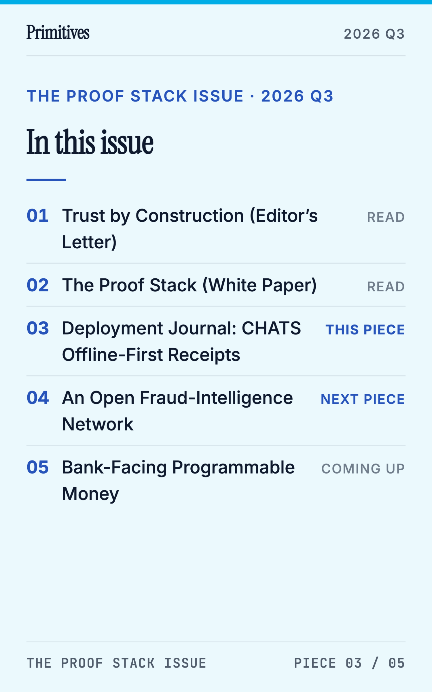 Deployment Journal: What Shipping CHATS Taught Us About Offline-First Receipts - page 38