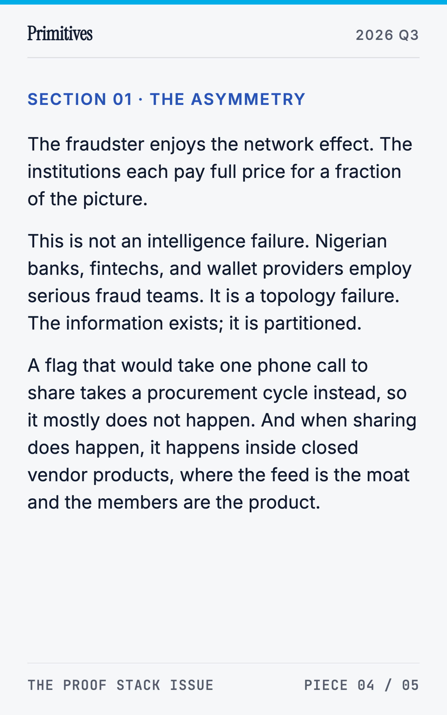 An Open Fraud-Intelligence Network: The Lab's Next Experiment - page 6