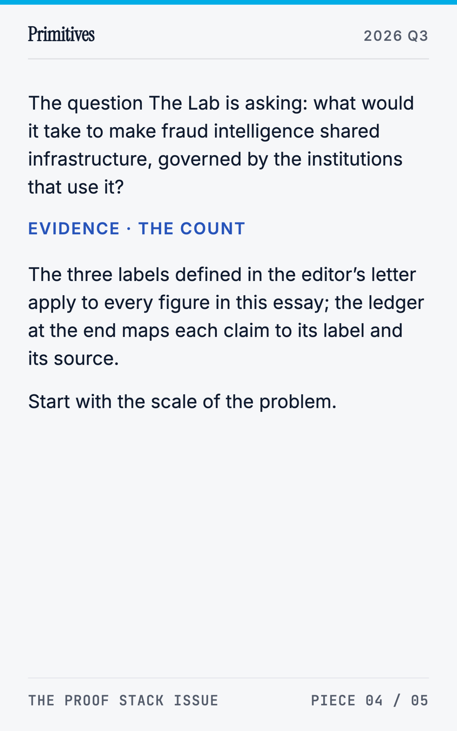 An Open Fraud-Intelligence Network: The Lab's Next Experiment - page 7