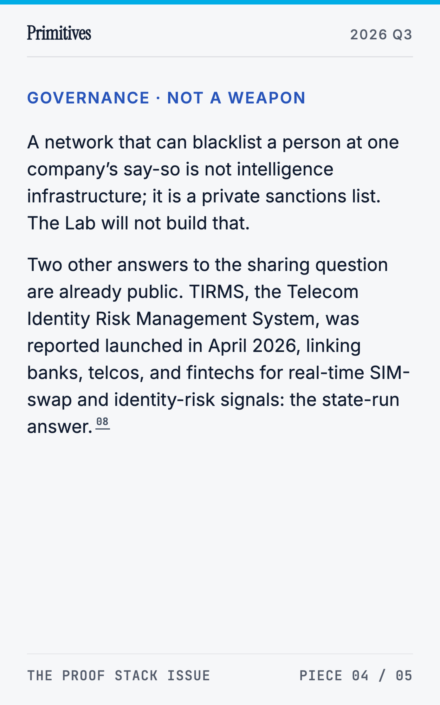 An Open Fraud-Intelligence Network: The Lab's Next Experiment - page 28