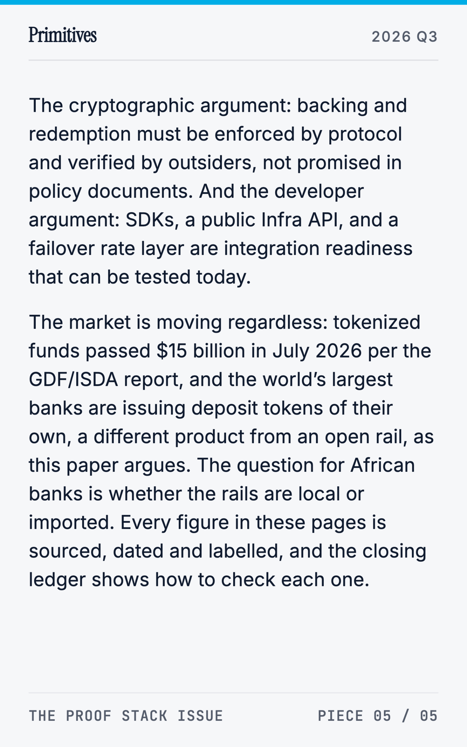 Bank-Facing Programmable Money: A Cryptographic Case for African Stablecoins - page 5