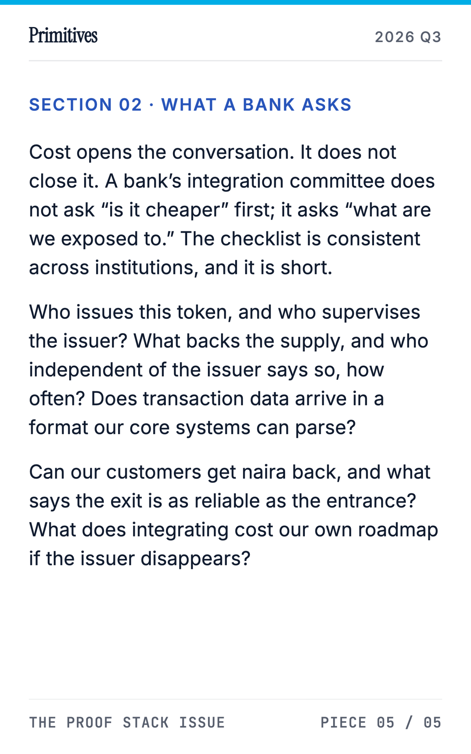 Bank-Facing Programmable Money: A Cryptographic Case for African Stablecoins - page 18