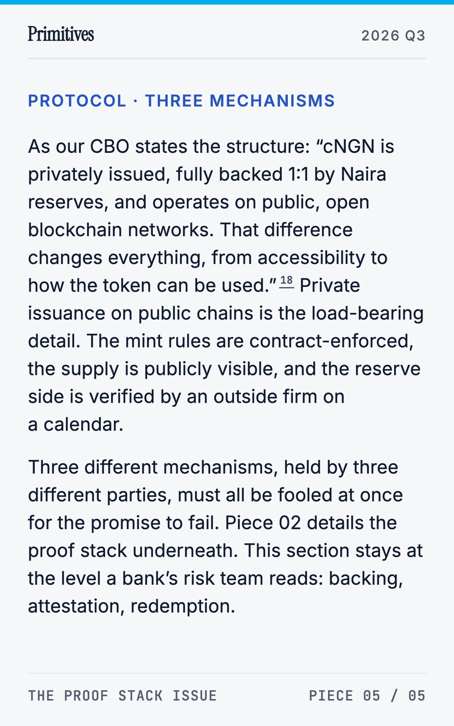 Bank-Facing Programmable Money: A Cryptographic Case for African Stablecoins - page 31