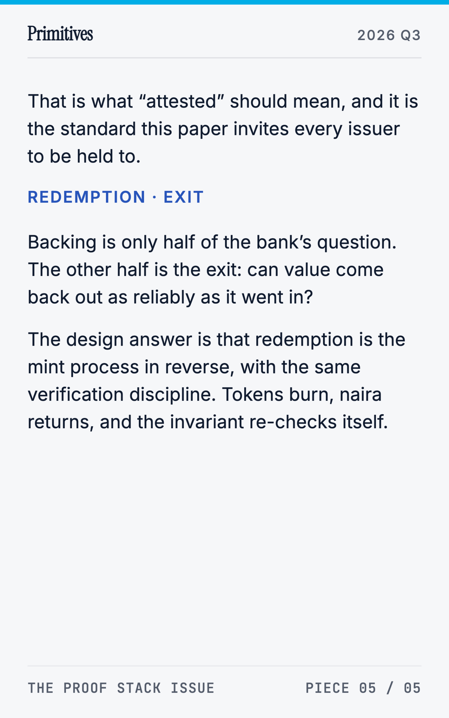 Bank-Facing Programmable Money: A Cryptographic Case for African Stablecoins - page 36