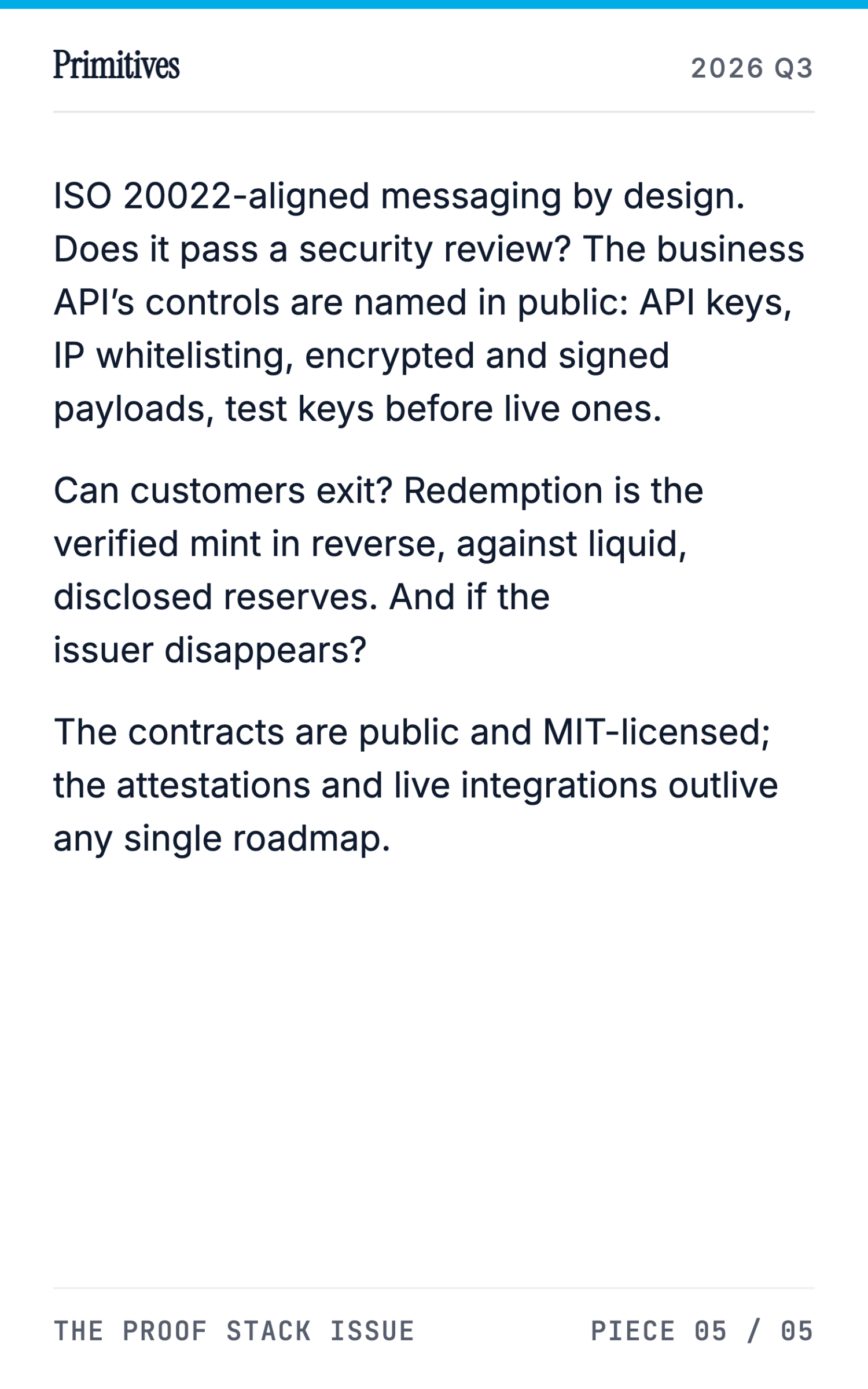 Bank-Facing Programmable Money: A Cryptographic Case for African Stablecoins - page 72