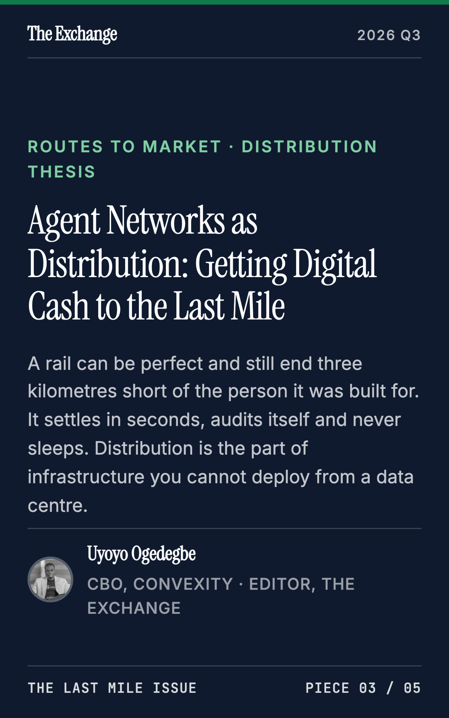 Agent Networks as Distribution: Getting Digital Cash to the Last Mile - page 2