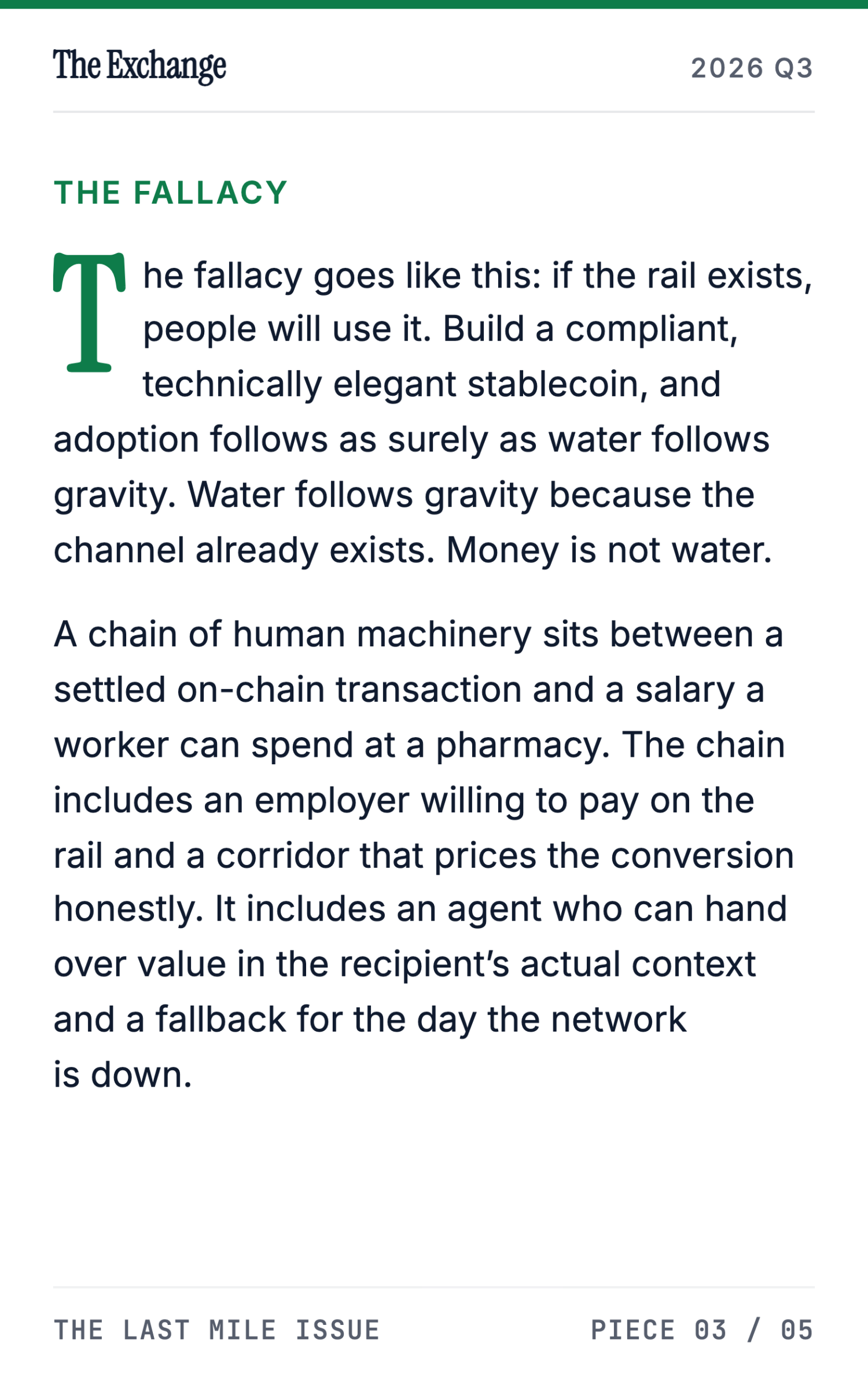 Agent Networks as Distribution: Getting Digital Cash to the Last Mile - page 3
