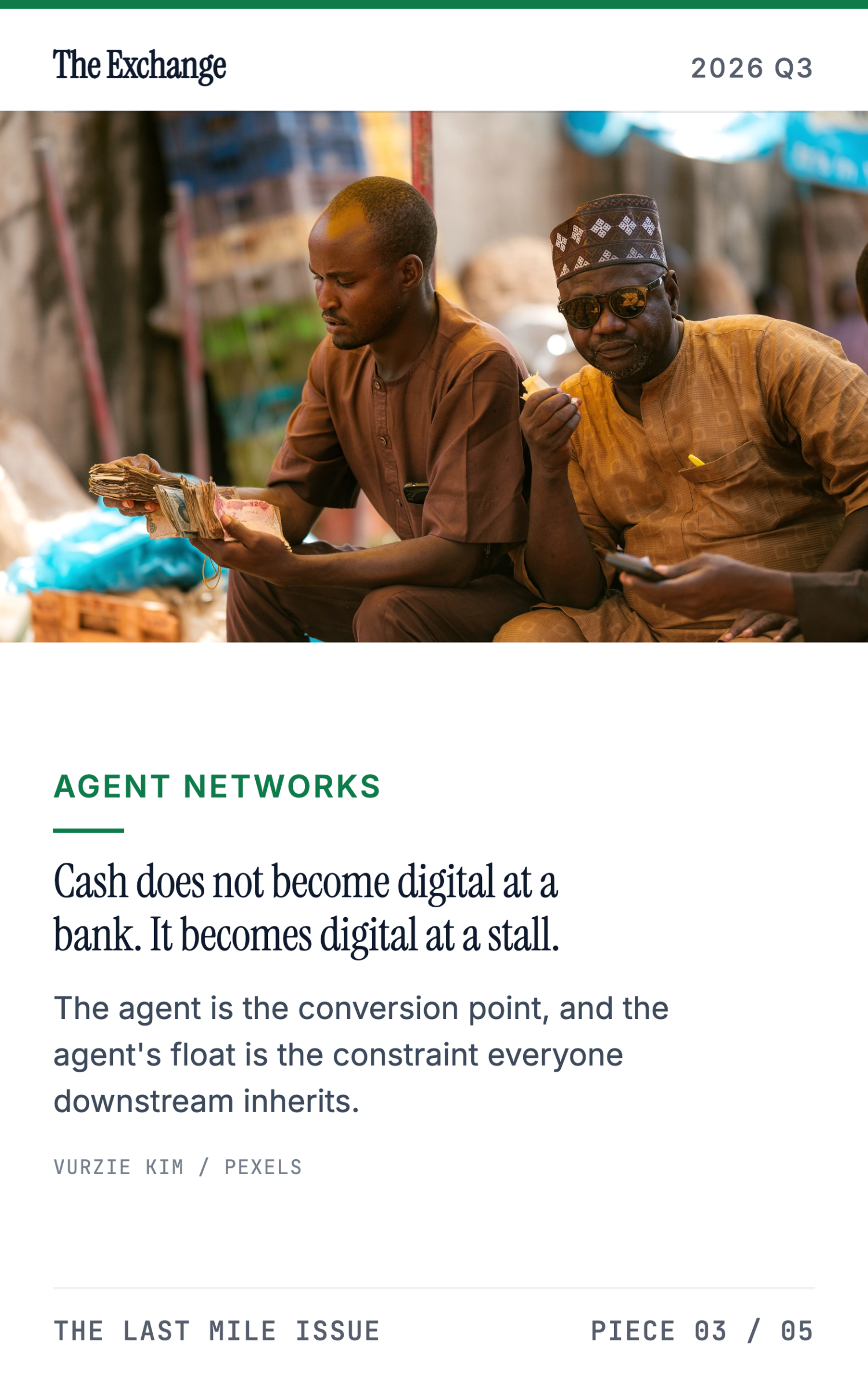 Agent Networks as Distribution: Getting Digital Cash to the Last Mile - page 6