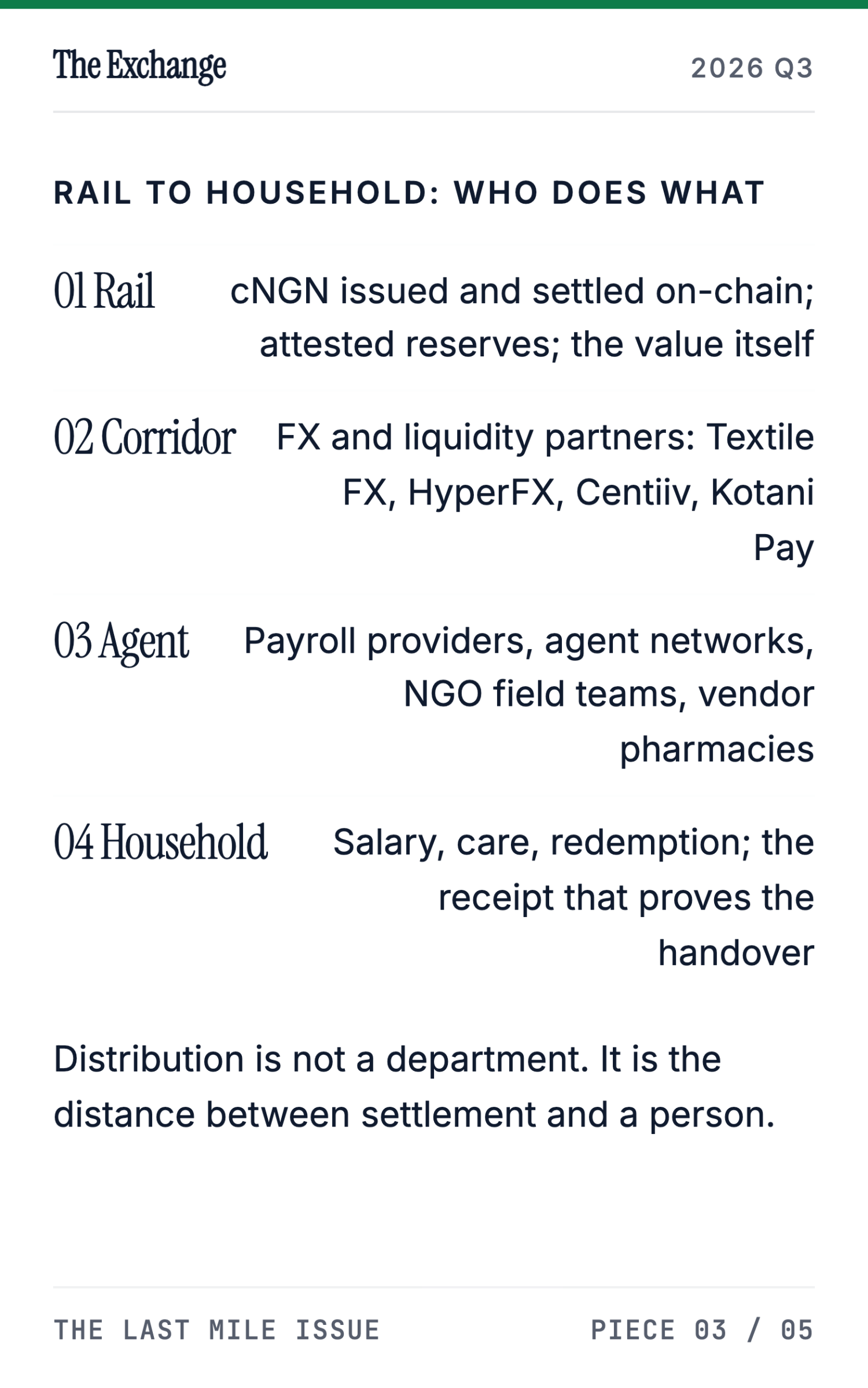 Agent Networks as Distribution: Getting Digital Cash to the Last Mile - page 7