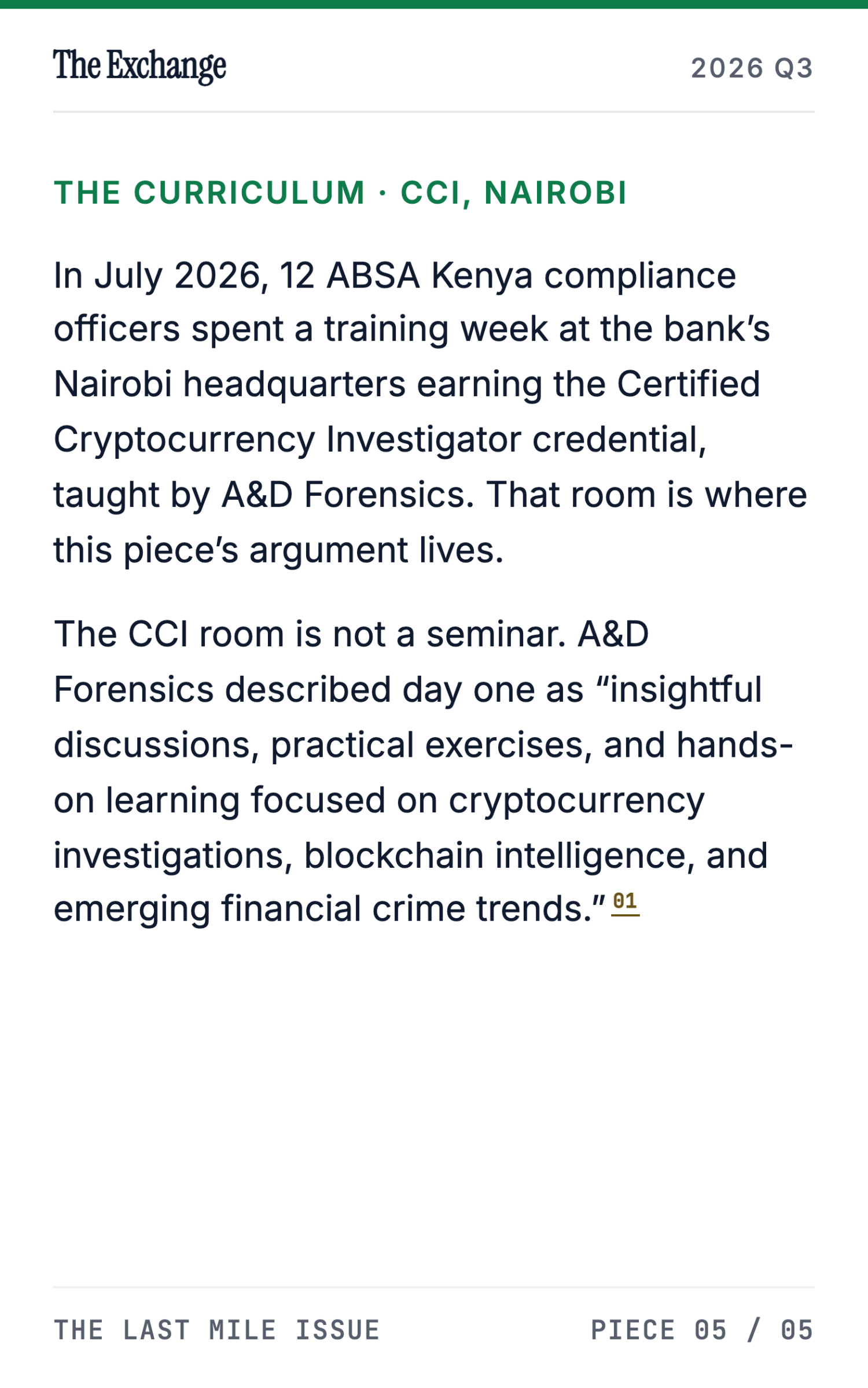 Teaching the Regulators: CCI Training and the Academy's First Cohorts - page 6