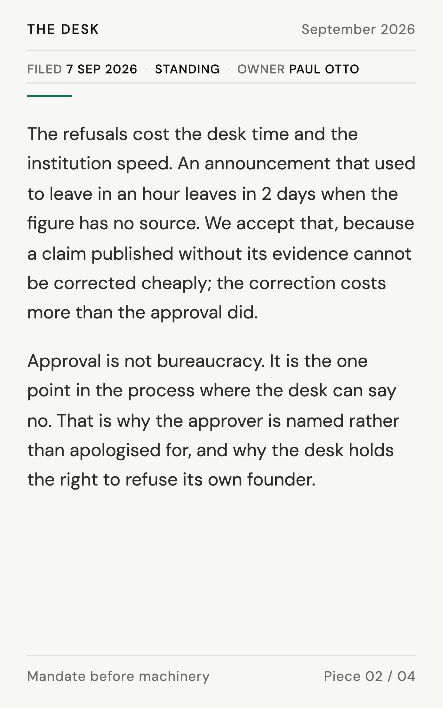 What the desk must be able to refuse - page 5