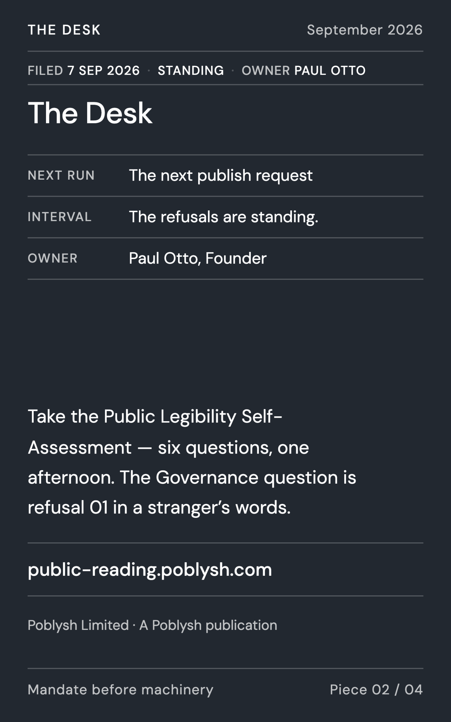 What the desk must be able to refuse - page 9