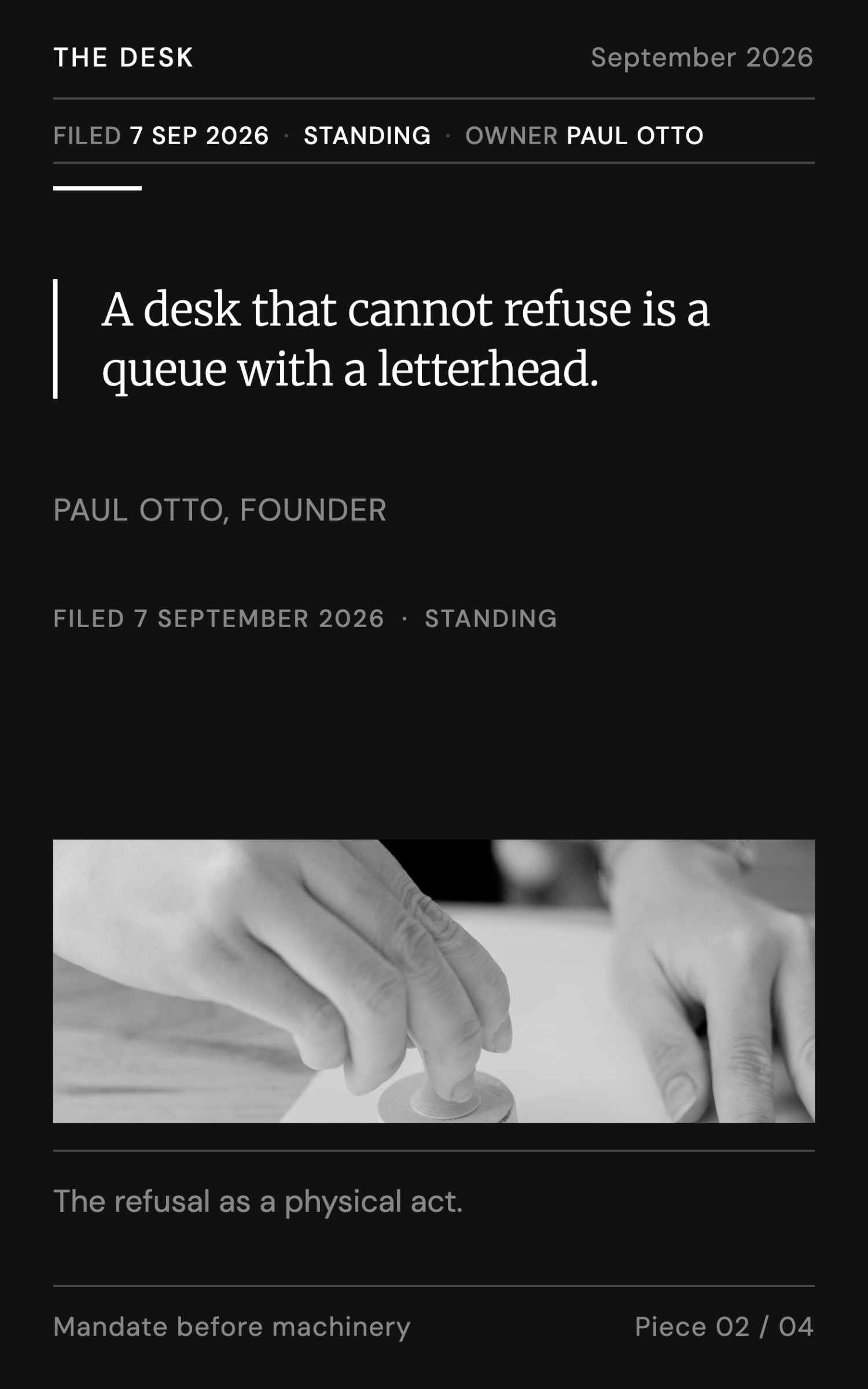 What the desk must be able to refuse - page 7
