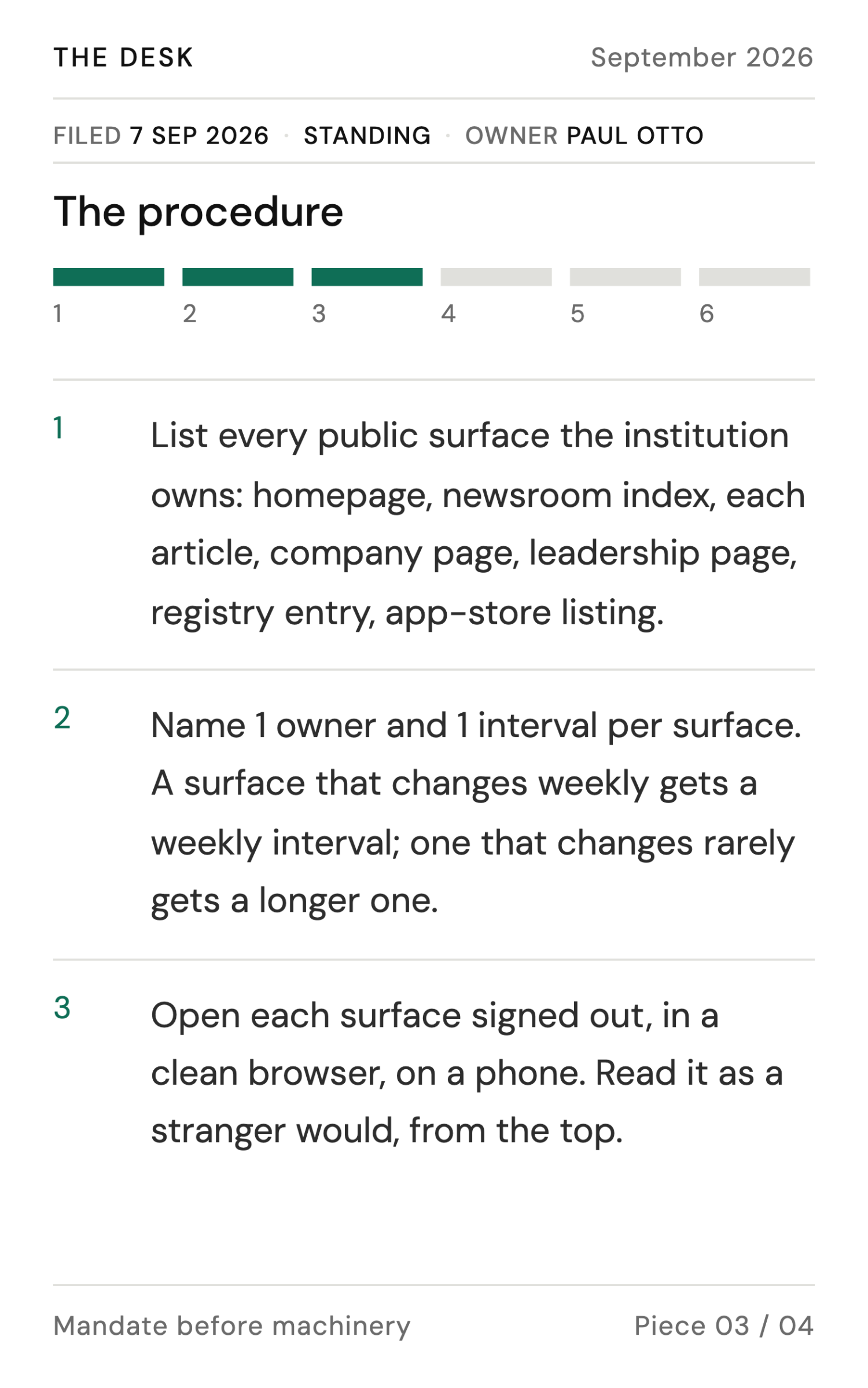 How we run the surface review - page 3