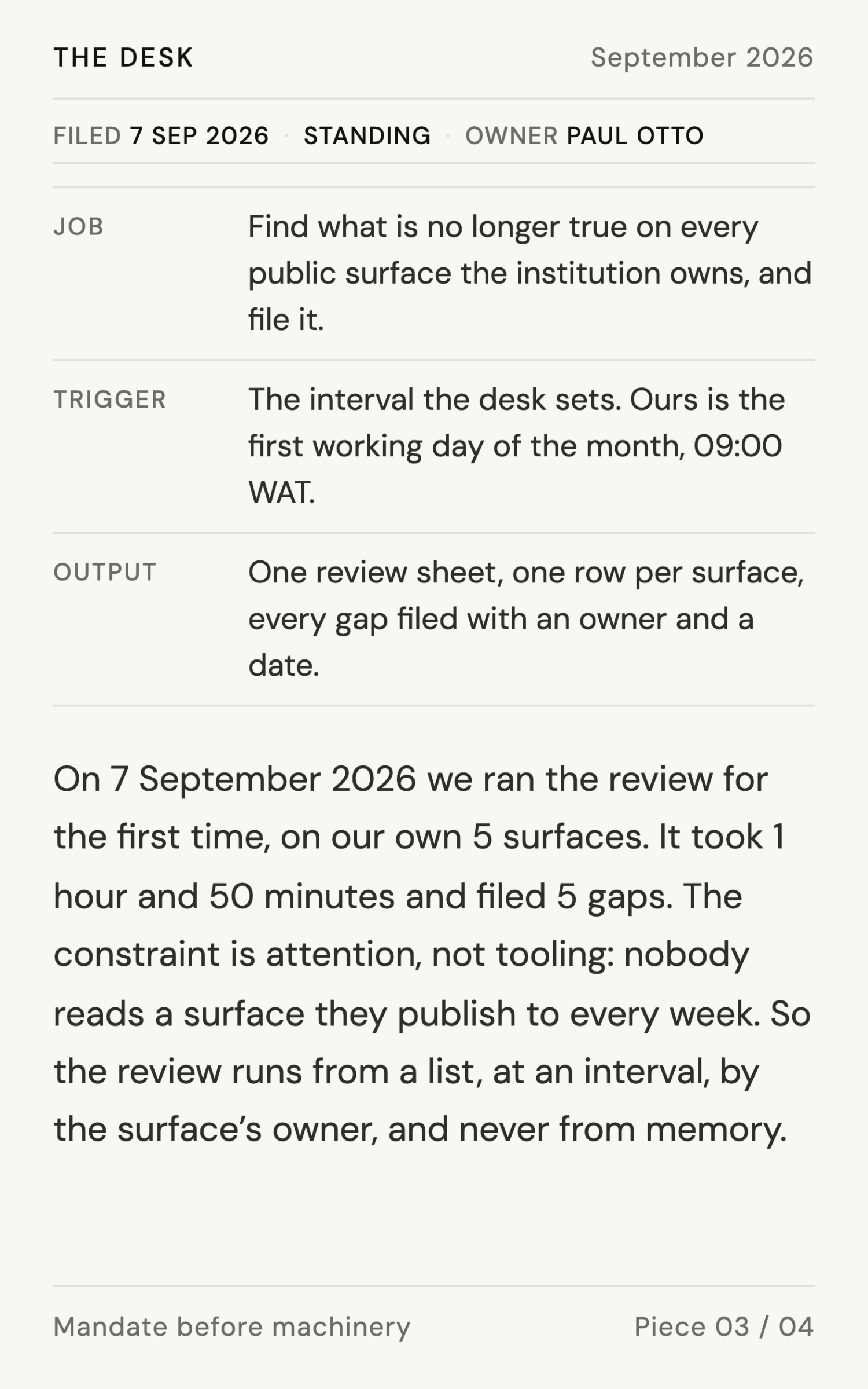 How we run the surface review - page 2