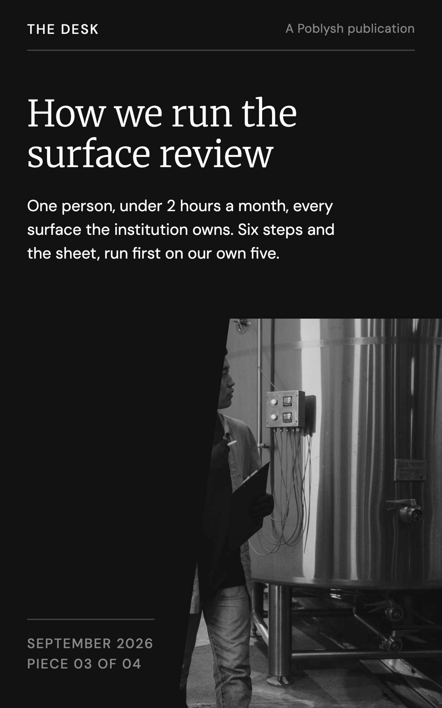 How we run the surface review - page 1