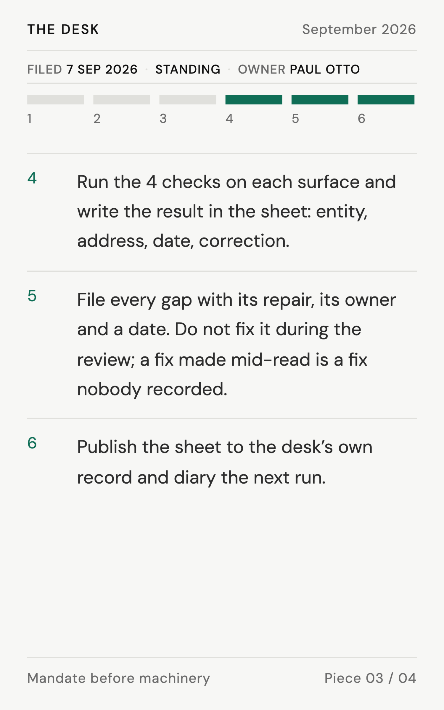 How we run the surface review - page 4