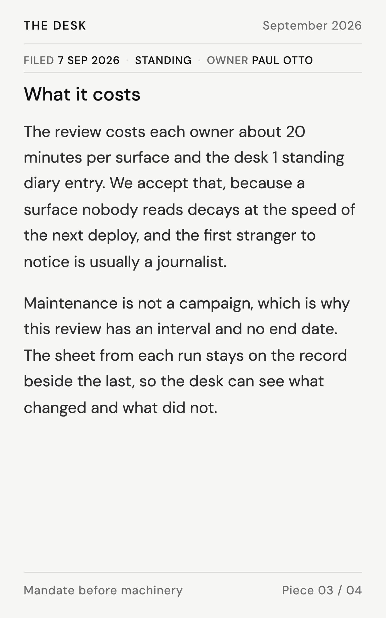 How we run the surface review - page 7