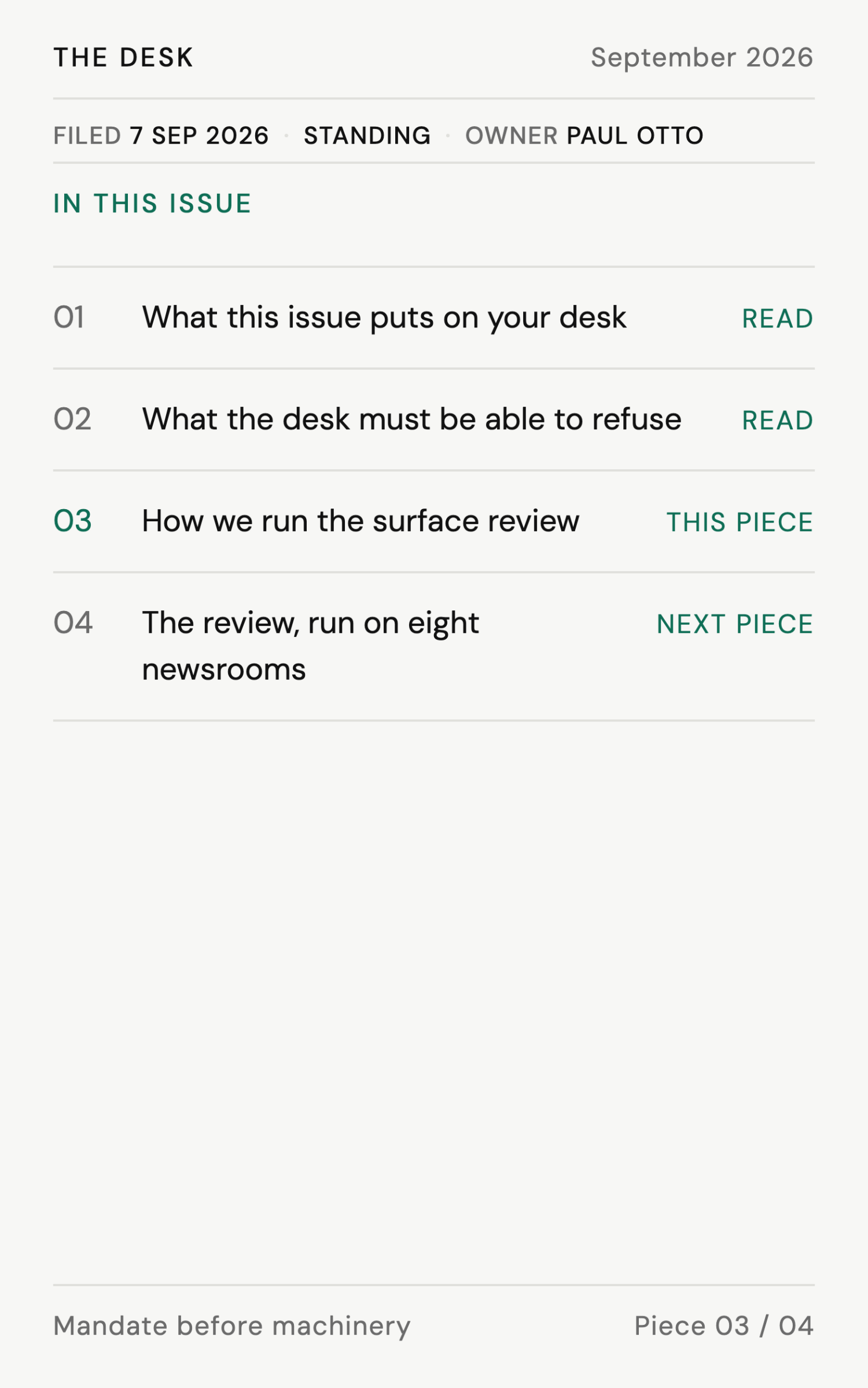 How we run the surface review - page 11